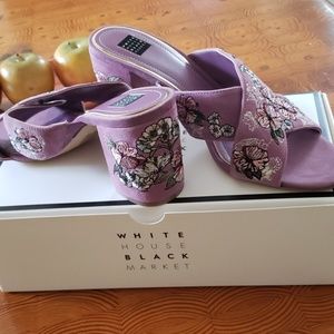 embroidered suede sandals